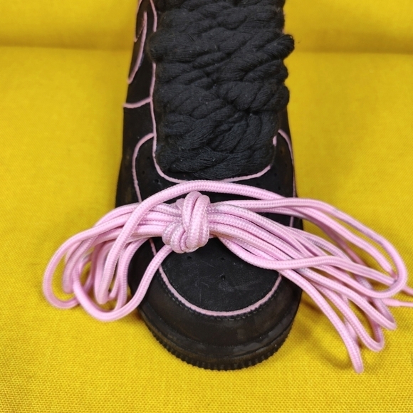 NIKE CUSTOM AF1 Air Force 1 Low Black Lilac Outline Sneakers Men's Shoes Size 9. - Picture 8 of 11